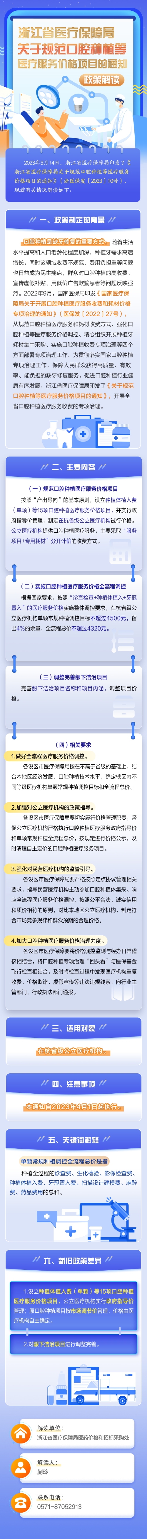 (一图读懂)《浙江省医疗保障局关于规范口腔种植等医疗服务价格项目的通知》政策解读